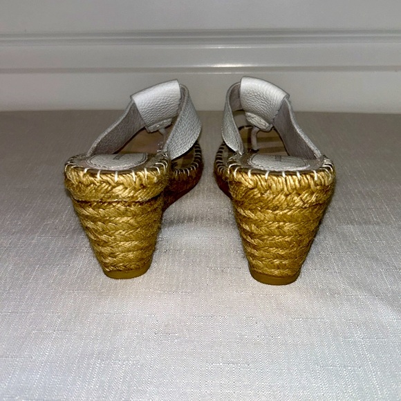 Burberry White Leather Espadrille Thong Wedge Sandals Size 7.5 Europe Size 38 - Picture 5 of 10